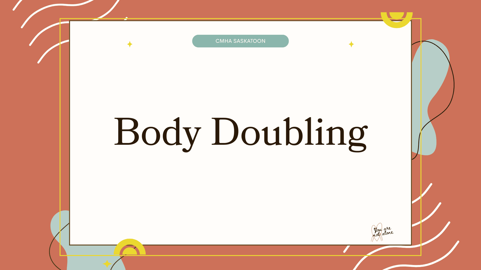Body Doubling 1 Brown And Beige Modern Grief Support Group Poster 1920 x 1080